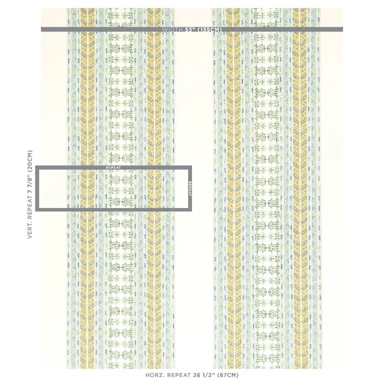 Schumacher 79620 Vinka Embroidery Mineral & Ivory fabric swatch
