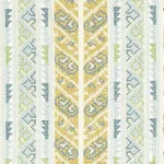 Schumacher 79620 Vinka Embroidery Mineral & Ivory fabric swatch