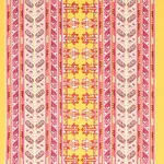 Schumacher 79622 Vinka Embroidery Pink & Yellow fabric swatch