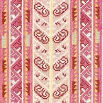Schumacher 79622 Vinka Embroidery Pink & Yellow fabric swatch