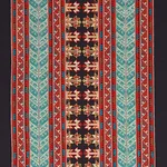 Schumacher 79621 Vinka Embroidery Red & Black fabric swatch