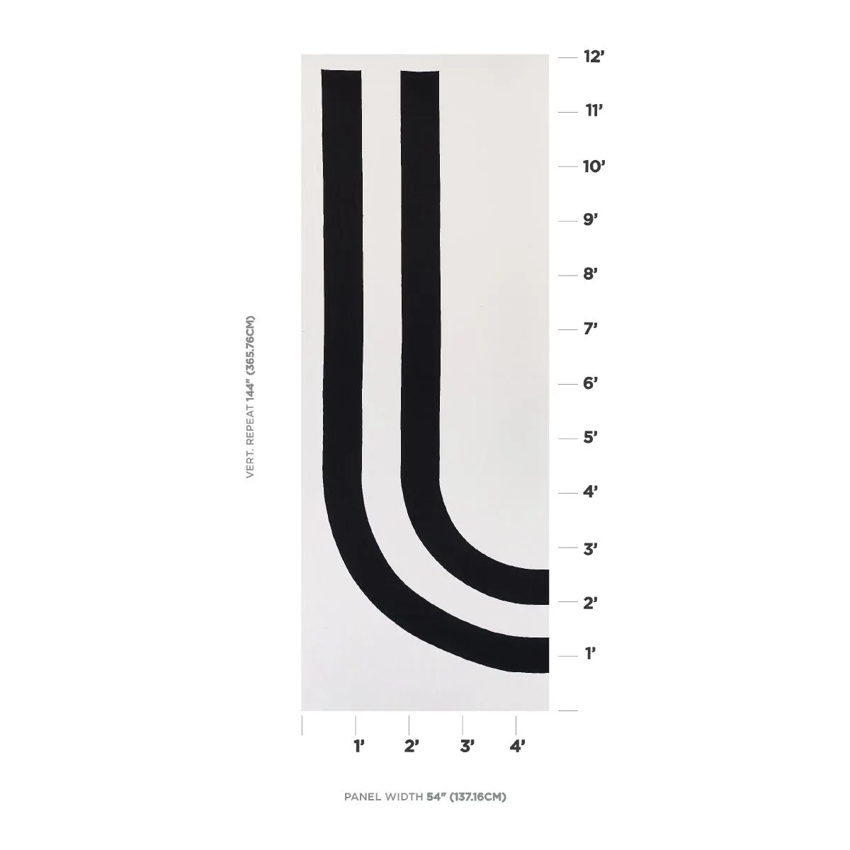 Schumacher 81860 Virginia Panel A Black & White fabric swatch