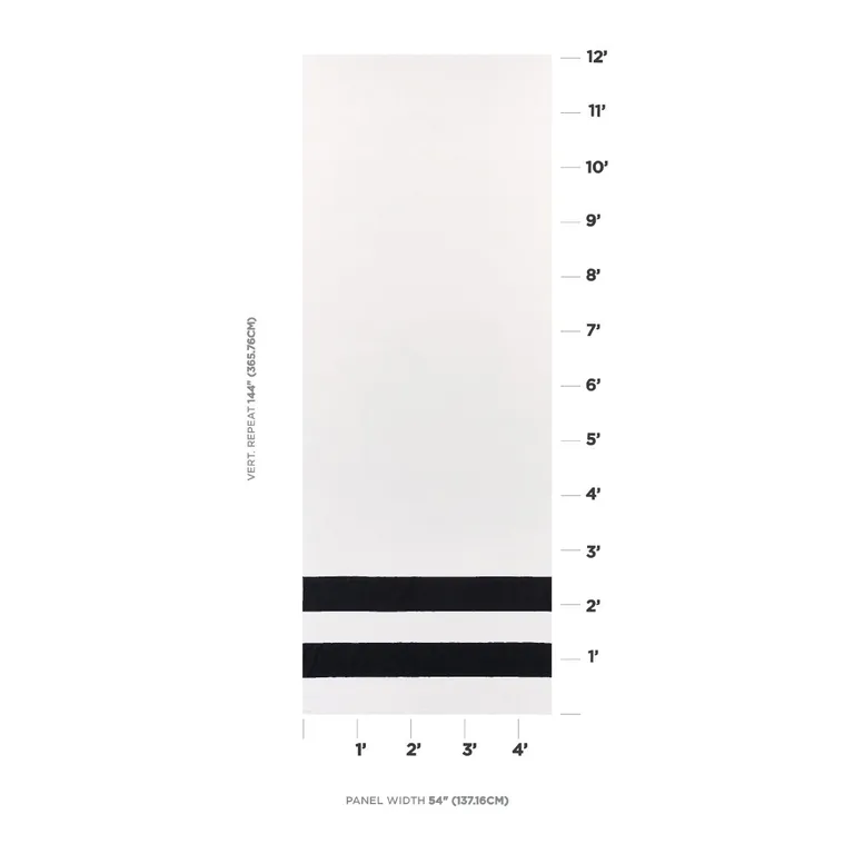 Schumacher 81870 Virginia Panel B Black & White fabric swatch