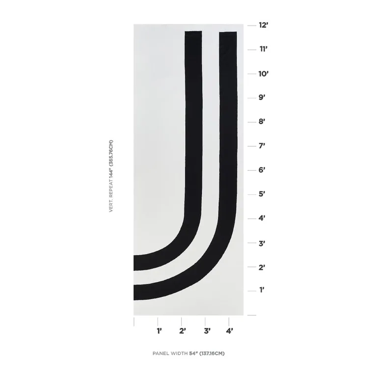 Schumacher 81880 Virginia Panel C Black & White fabric swatch