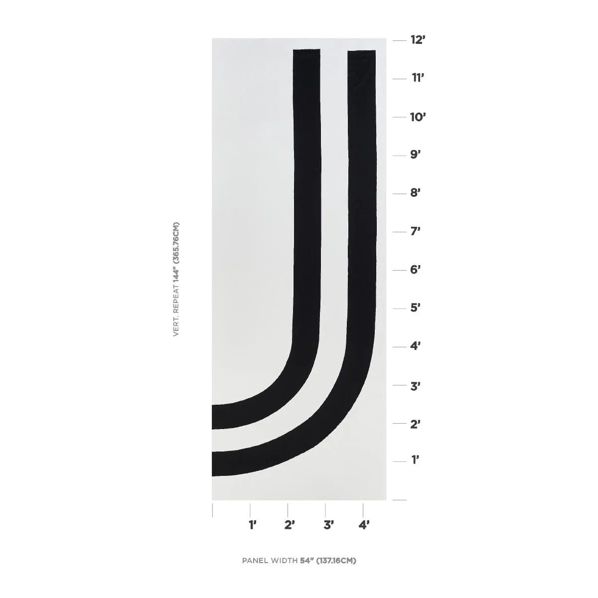 Schumacher 81880 Virginia Panel C Black & White fabric swatch