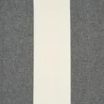 Schumacher 67944 Vista Linen Stripe Casement Carbon And White fabric swatch