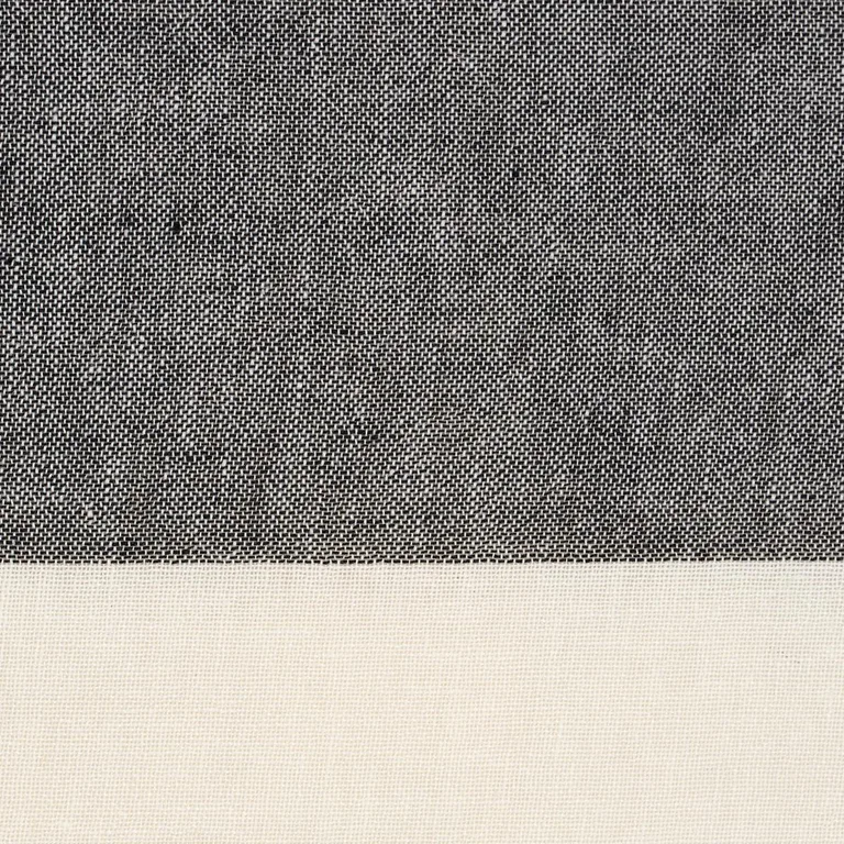 Schumacher 67944 Vista Linen Stripe Casement Carbon And White fabric swatch