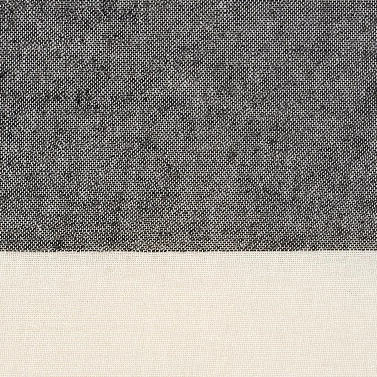 Schumacher 67944 Vista Linen Stripe Casement Carbon And White fabric swatch