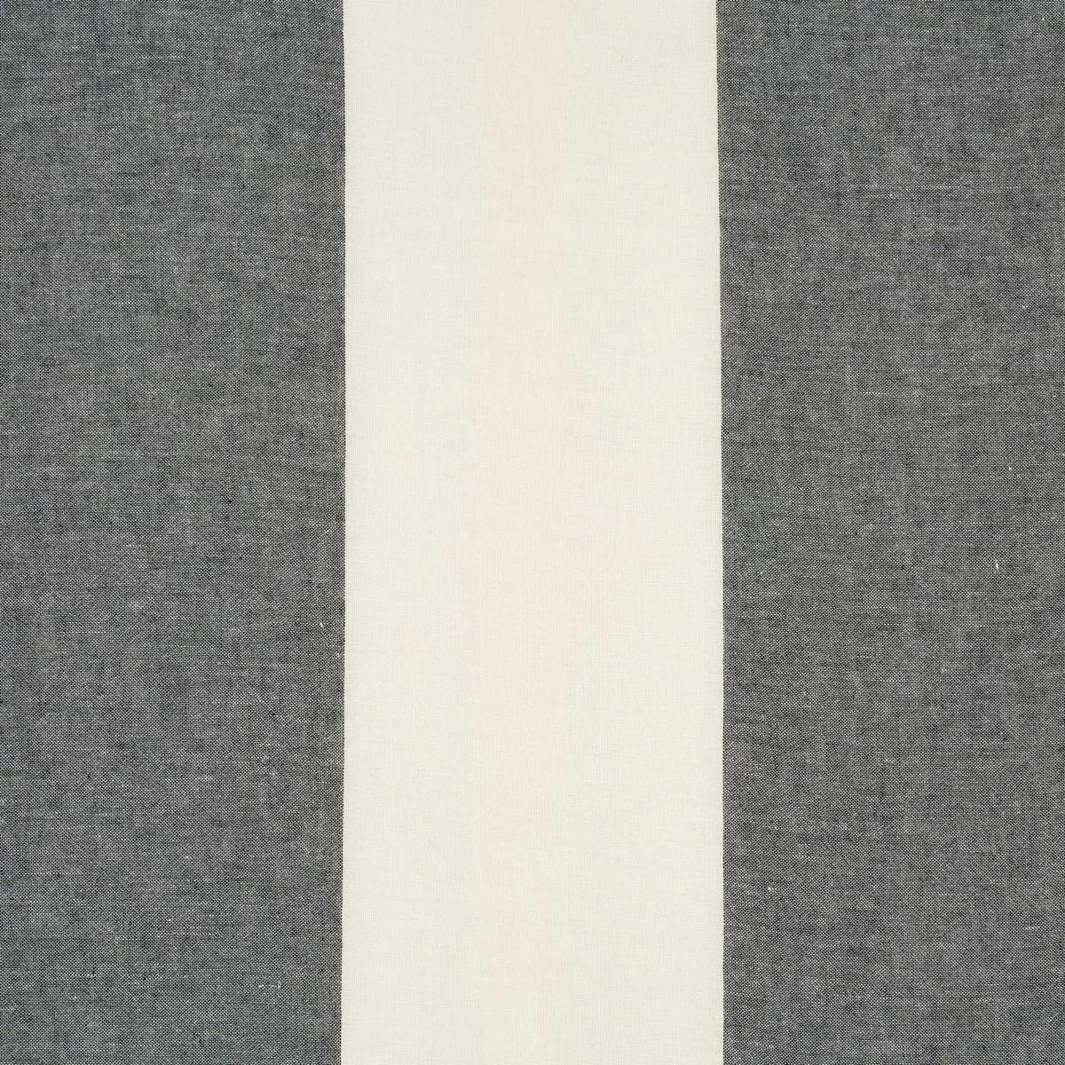 Schumacher 67944 Vista Linen Stripe Casement Carbon And White fabric swatch