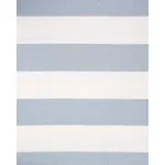 Schumacher 67943 Vista Linen Stripe Casement Sky And White fabric swatch