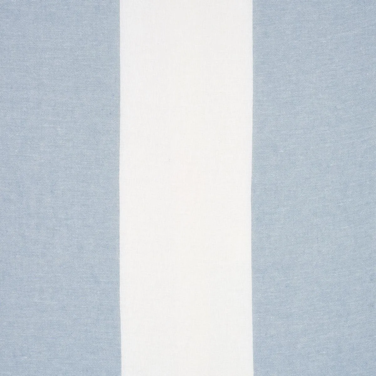 Schumacher 67943 Vista Linen Stripe Casement Sky And White fabric swatch
