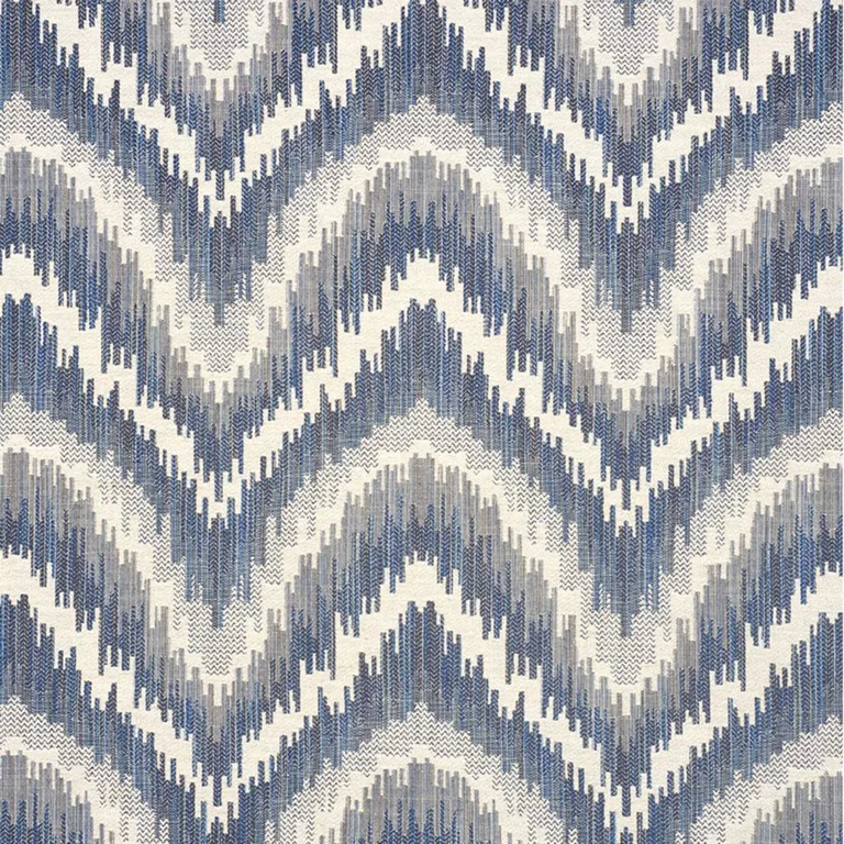Schumacher 77192 Von Armin Blue fabric swatch