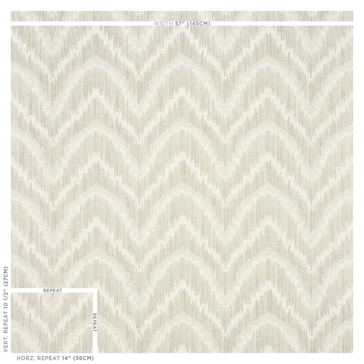 Schumacher 77190 Von Armin Neutral fabric swatch