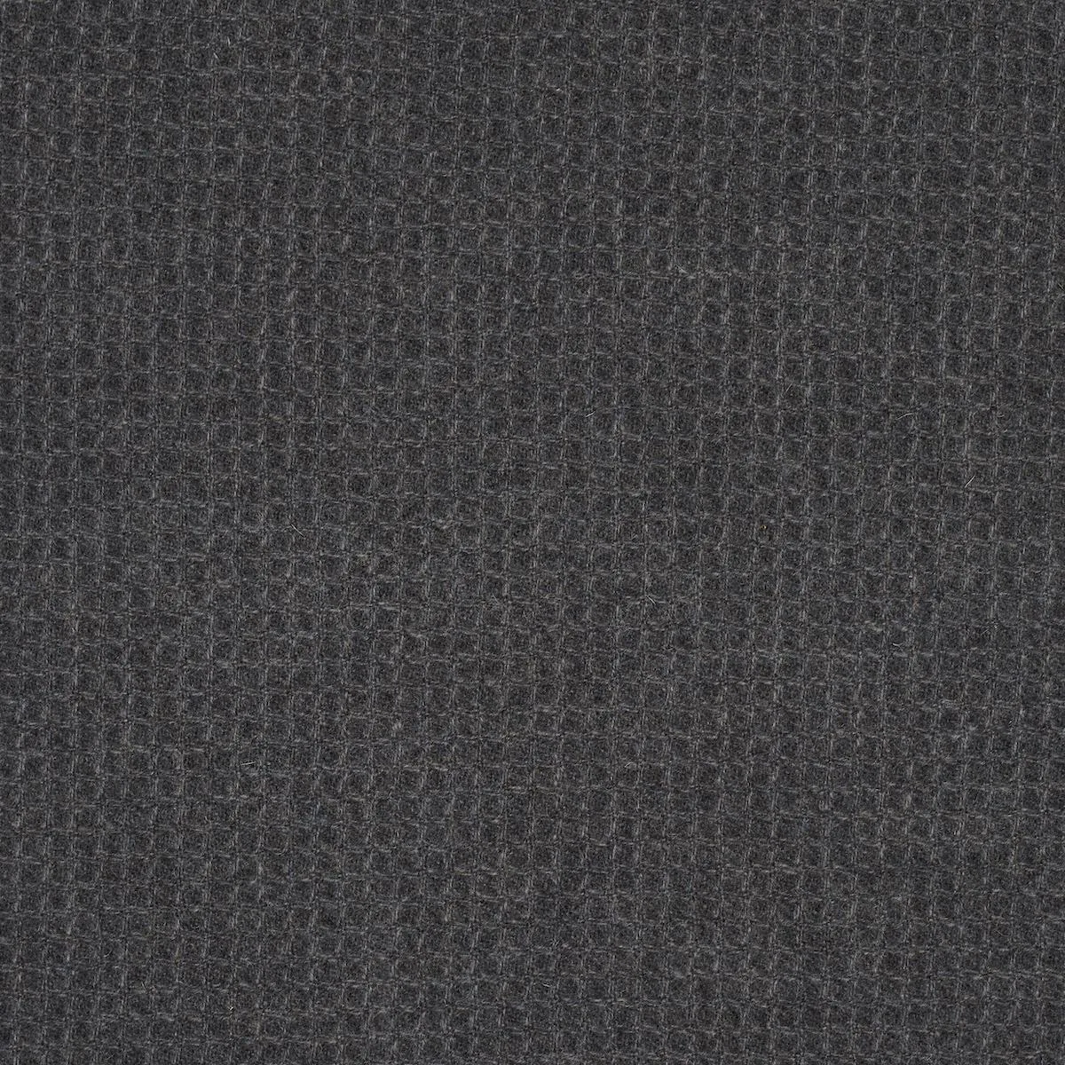 Schumacher 82642 Walden Wool Texture Charcoal fabric swatch