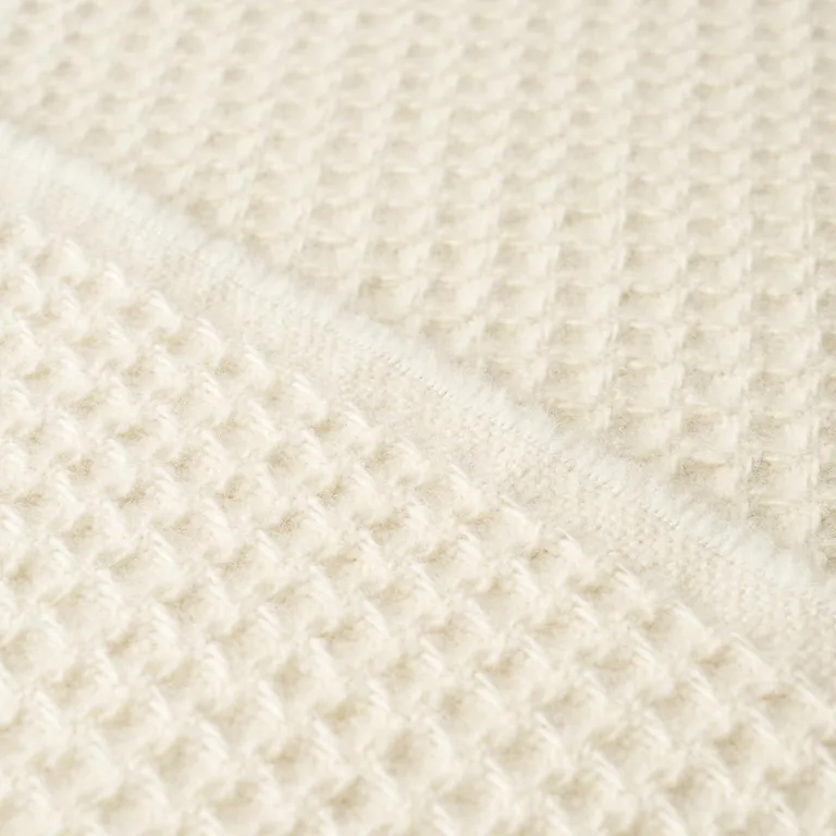 Schumacher 82641 Walden Wool Texture Ivory fabric swatch