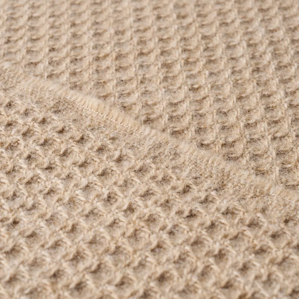 Schumacher 82640 Walden Wool Texture Wheat fabric swatch