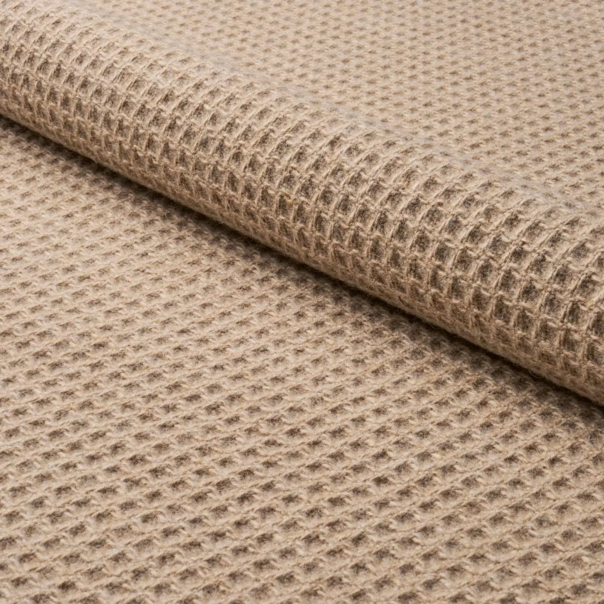 Schumacher 82640 Walden Wool Texture Wheat fabric swatch
