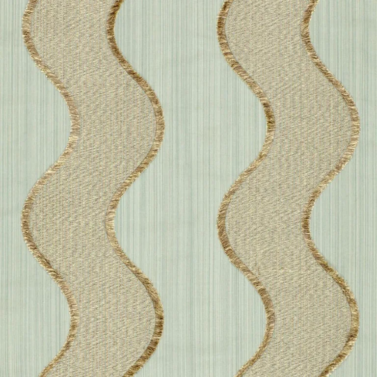 Schumacher 63702 Wavelength Aqua fabric swatch