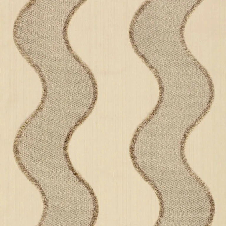 Schumacher 63700 Wavelength Sandstone fabric swatch