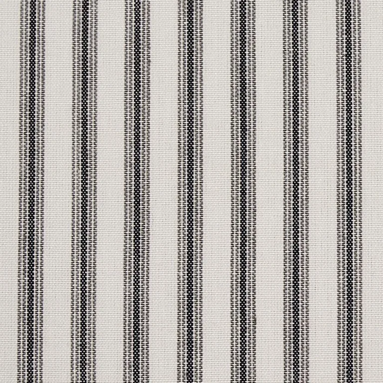 Schumacher 60077 Wellfleet Ticking Stripe Black fabric swatch