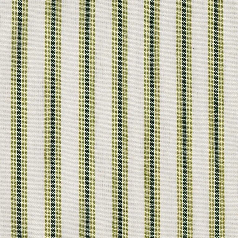 Schumacher 60075 Wellfleet Ticking Stripe Green fabric swatch