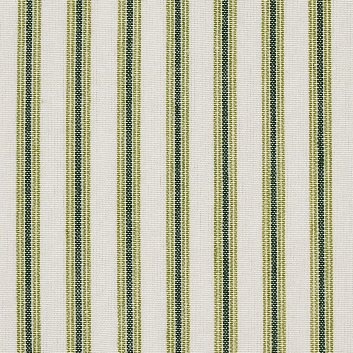 Schumacher 60075 Wellfleet Ticking Stripe Green fabric swatch