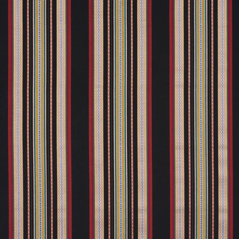 Schumacher 3322025 Wellington Stripe Black fabric swatch
