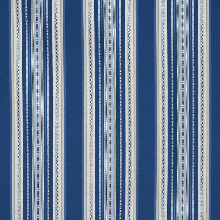 Schumacher 3322024 Wellington Stripe Blue fabric swatch