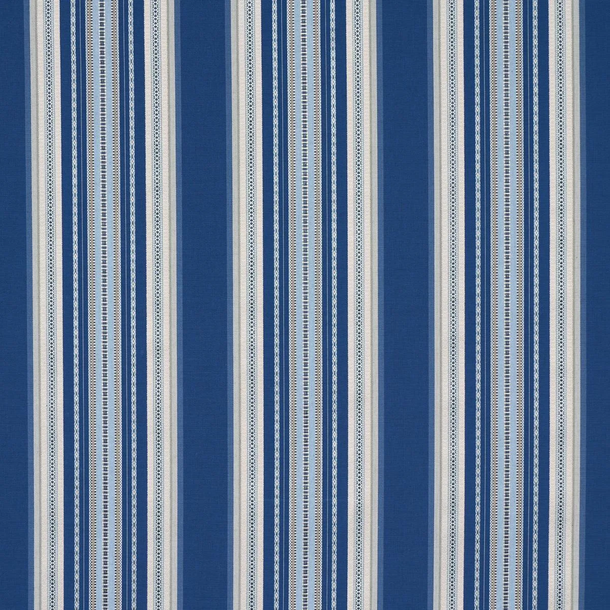 Schumacher 3322024 Wellington Stripe Blue fabric swatch