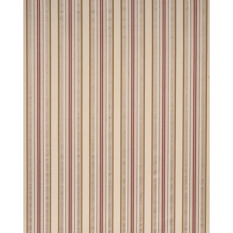 Schumacher 3322011 Wellington Stripe Multi On Pecan fabric swatch