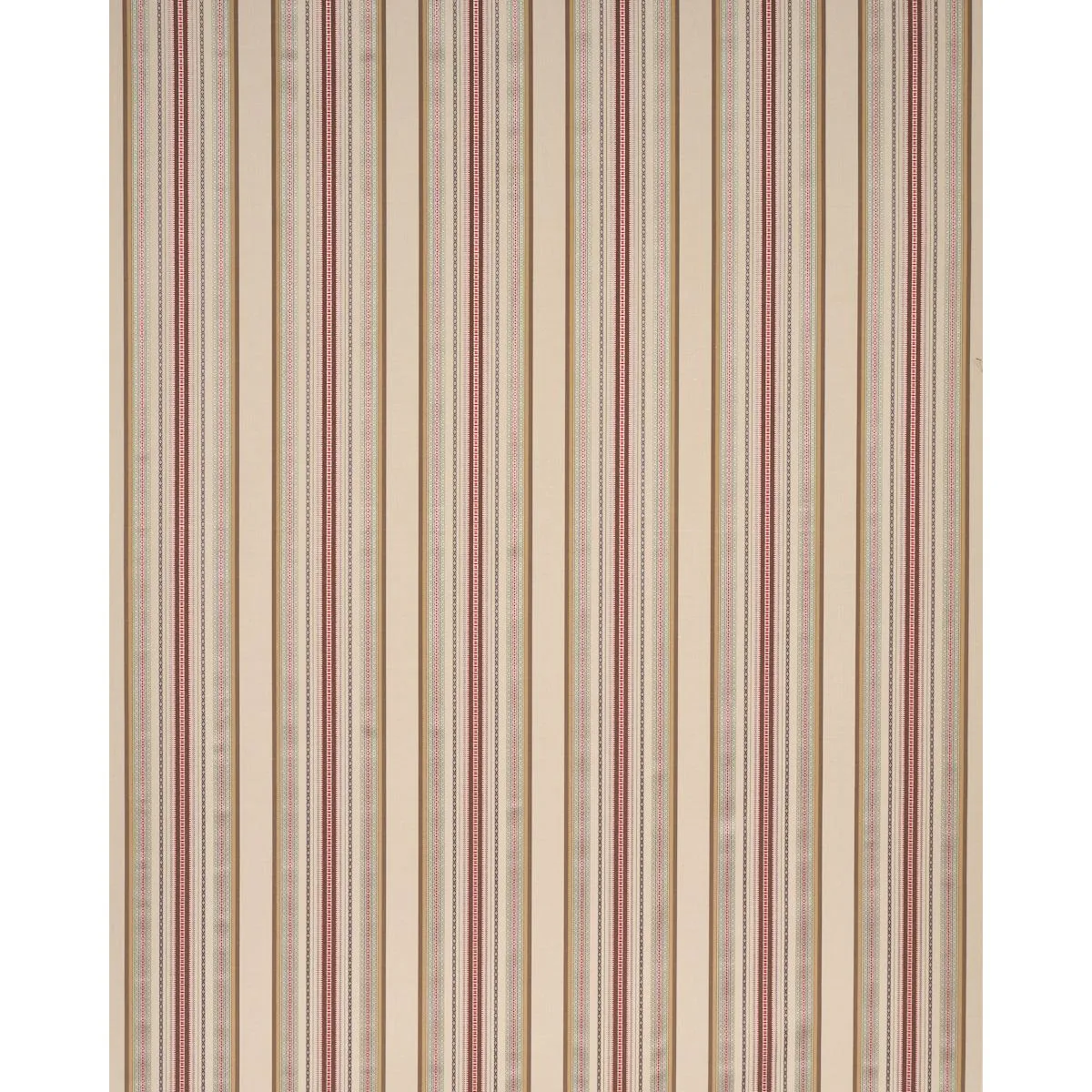 Schumacher 3322011 Wellington Stripe Multi On Pecan fabric swatch