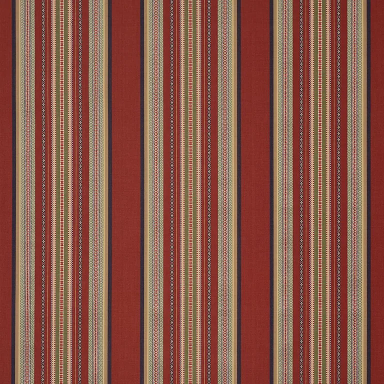 Schumacher 3322023 Wellington Stripe Multi On Spice fabric swatch