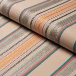 Schumacher 3322026 Wellington Stripe Natural On Multi fabric swatch