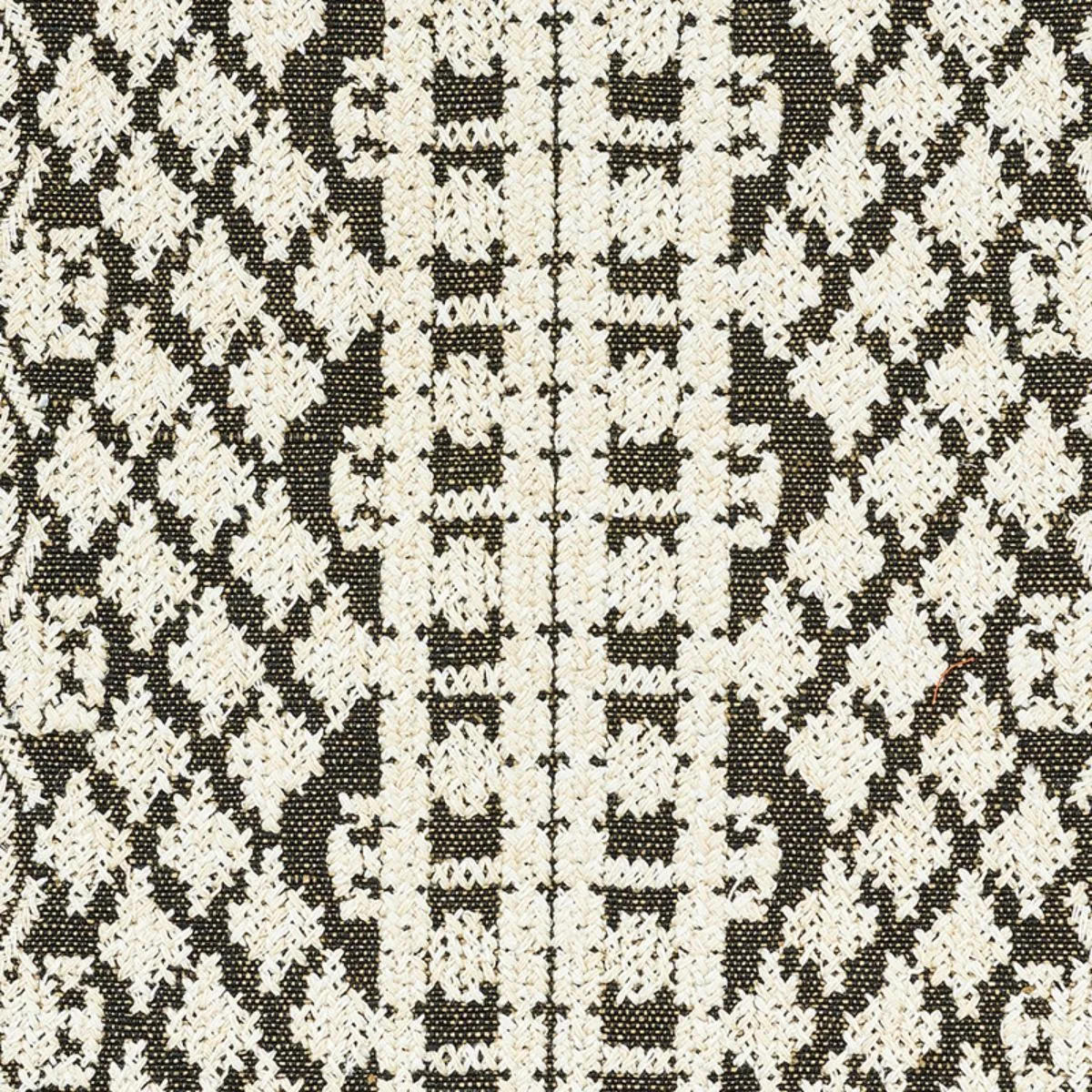 Schumacher 75474 Wentworth Embroidery Carbon fabric swatch