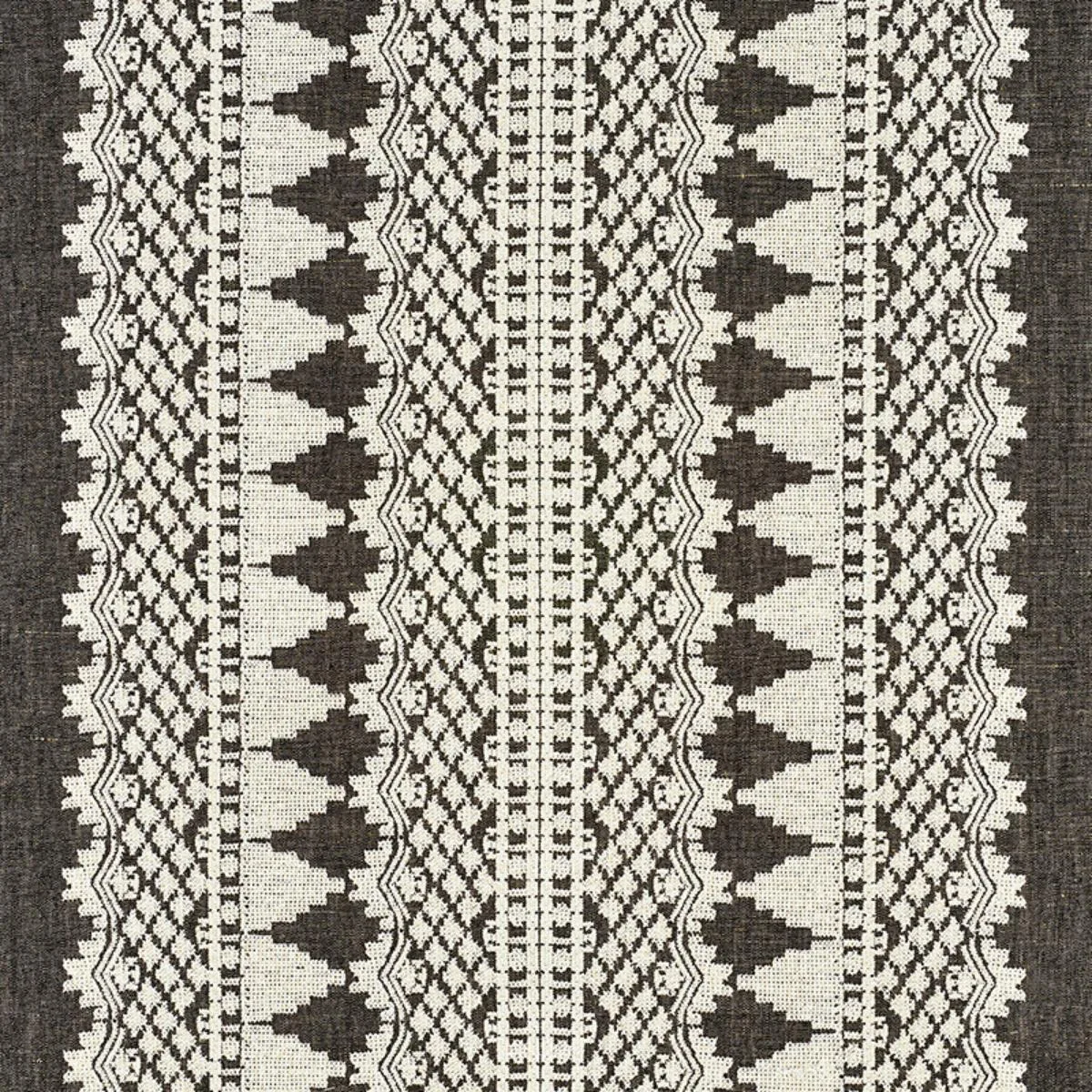 Schumacher 75474 Wentworth Embroidery Carbon fabric swatch