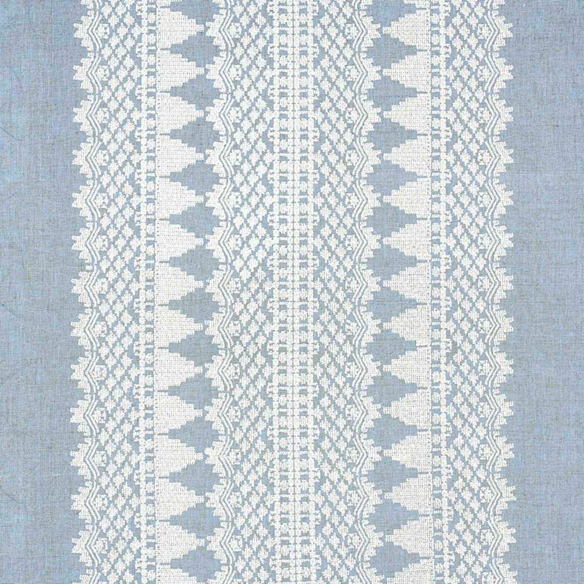Schumacher 75475 Wentworth Embroidery Chambray fabric swatch