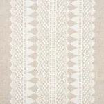 Schumacher 75472 Wentworth Embroidery Natural fabric swatch