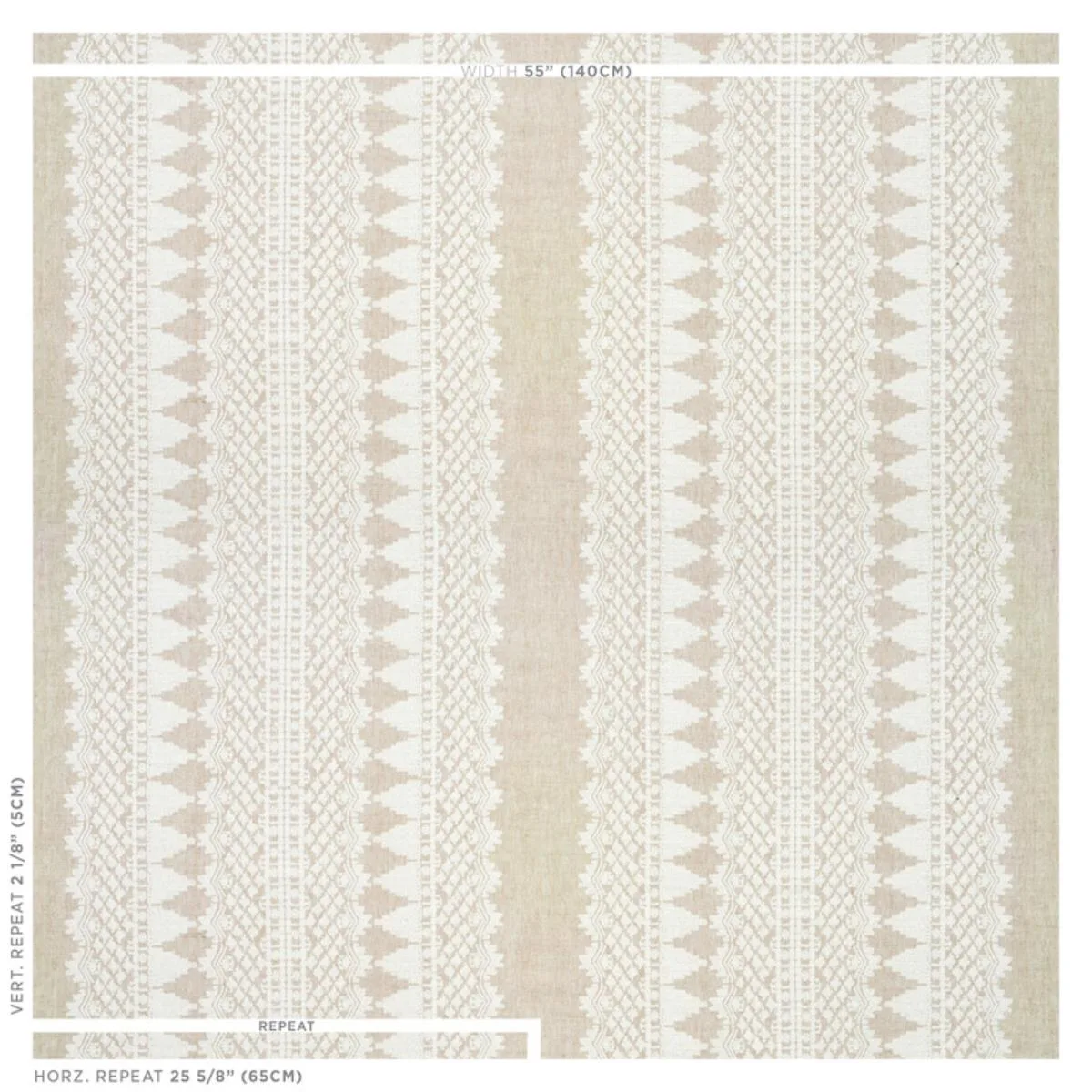 Schumacher 75472 Wentworth Embroidery Natural fabric swatch