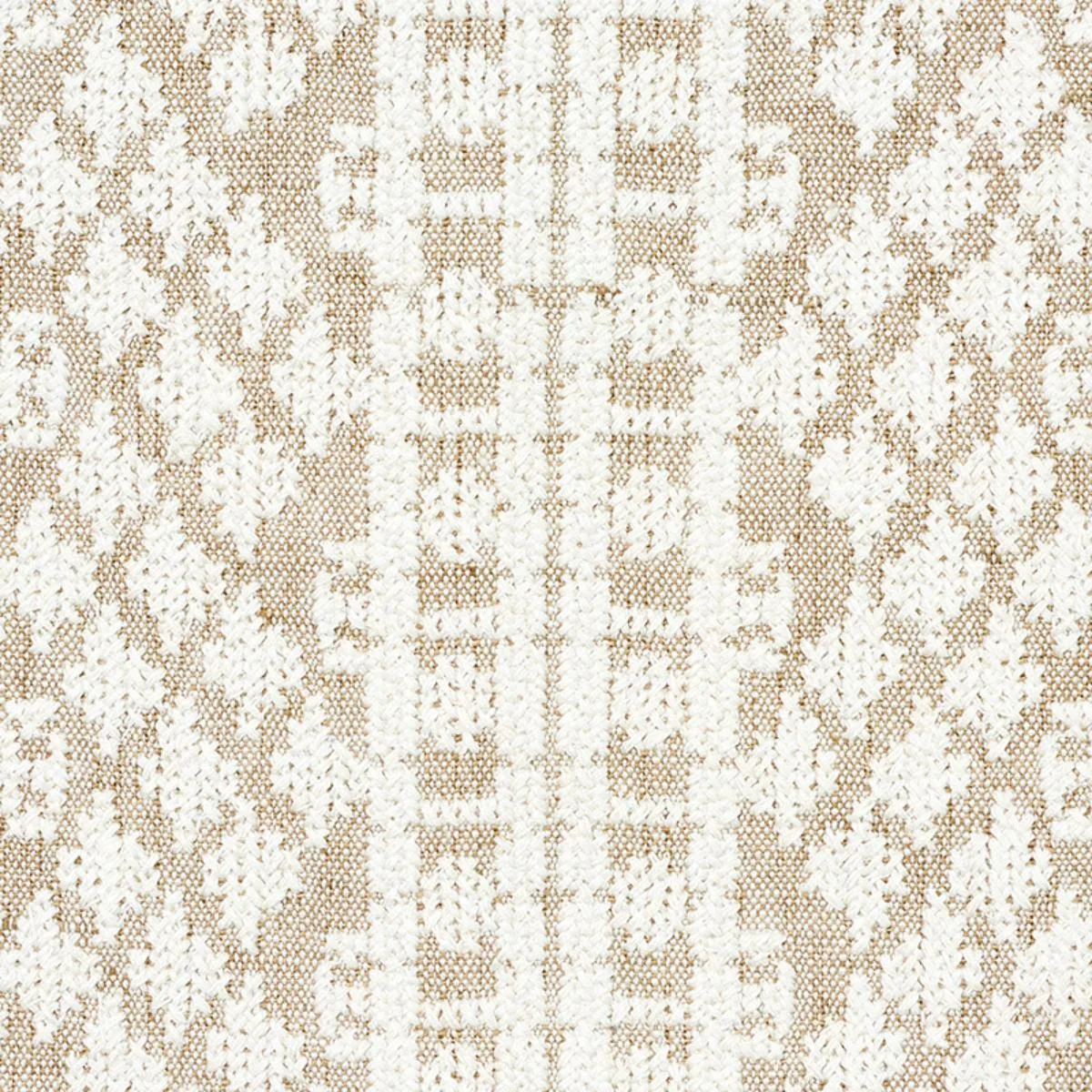 Schumacher 75472 Wentworth Embroidery Natural fabric swatch