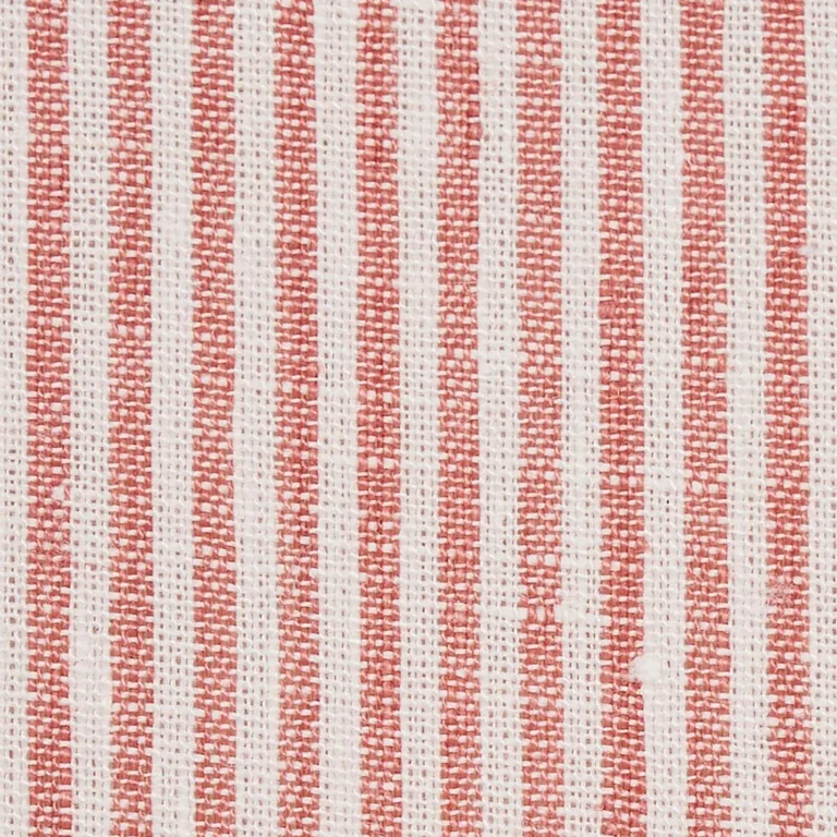Schumacher 65988 Wesley Linen Ticking Stripe Coral fabric swatch