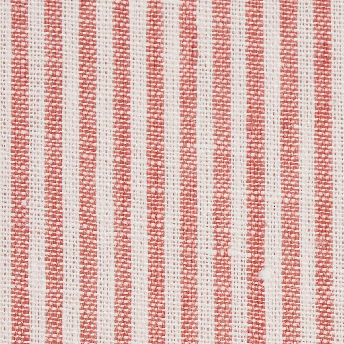 Schumacher 65988 Wesley Linen Ticking Stripe Coral fabric swatch