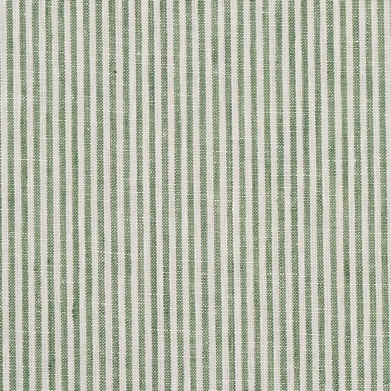 Schumacher 65986 Wesley Linen Ticking Stripe Green fabric swatch