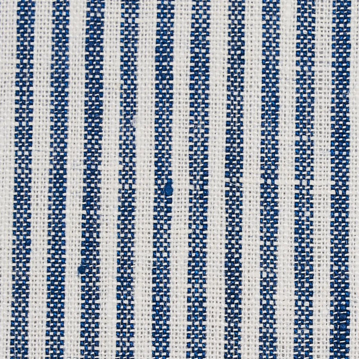 Schumacher 65987 Wesley Linen Ticking Stripe Indigo fabric swatch