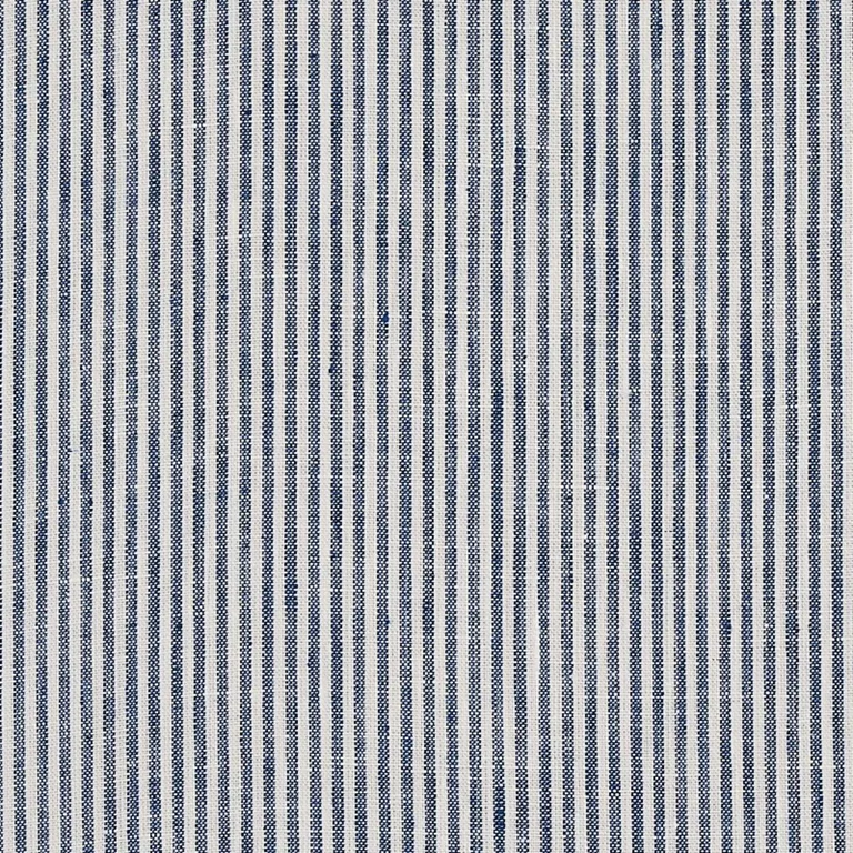 Schumacher 65987 Wesley Linen Ticking Stripe Indigo fabric swatch