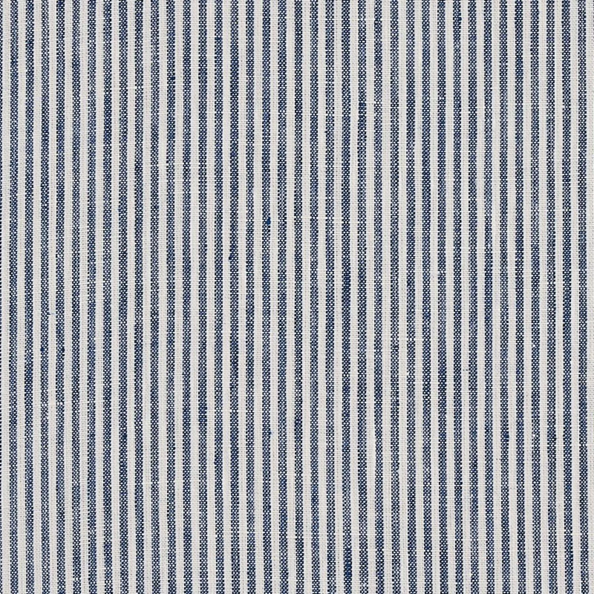 Schumacher 65987 Wesley Linen Ticking Stripe Indigo fabric swatch