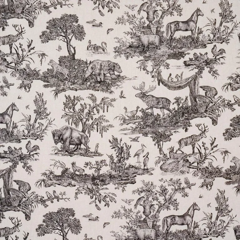 Schumacher 182270 Western Toile Carbon fabric swatch