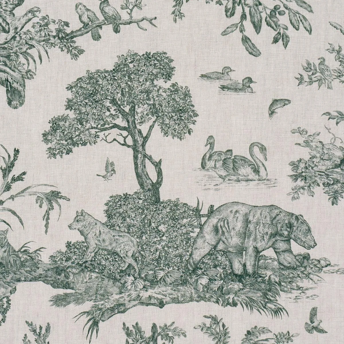 Schumacher 182272 Western Toile Forest fabric swatch