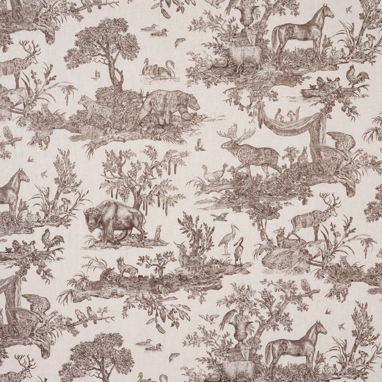 Schumacher 182271 Western Toile Sepia fabric swatch