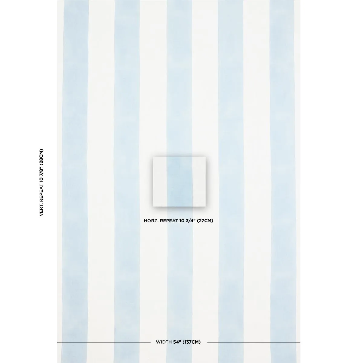 Schumacher 181810 Wide Hand Block Stripe Blue fabric swatch