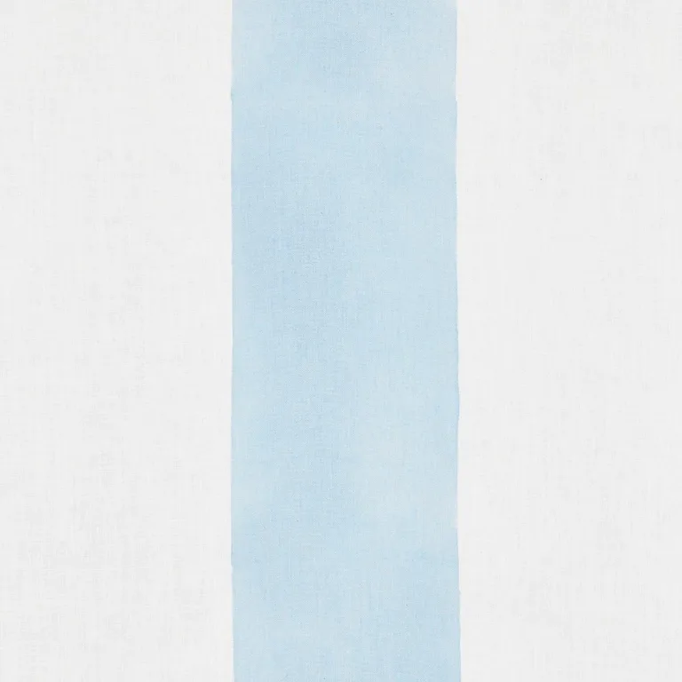 Schumacher 181810 Wide Hand Block Stripe Blue fabric swatch